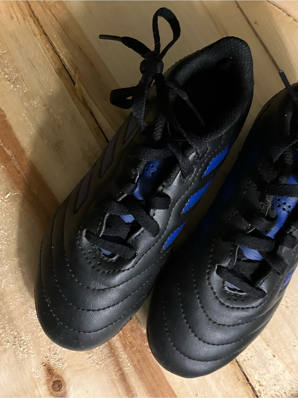 adidas Kids Black and Blue Lace-Up Sneakers